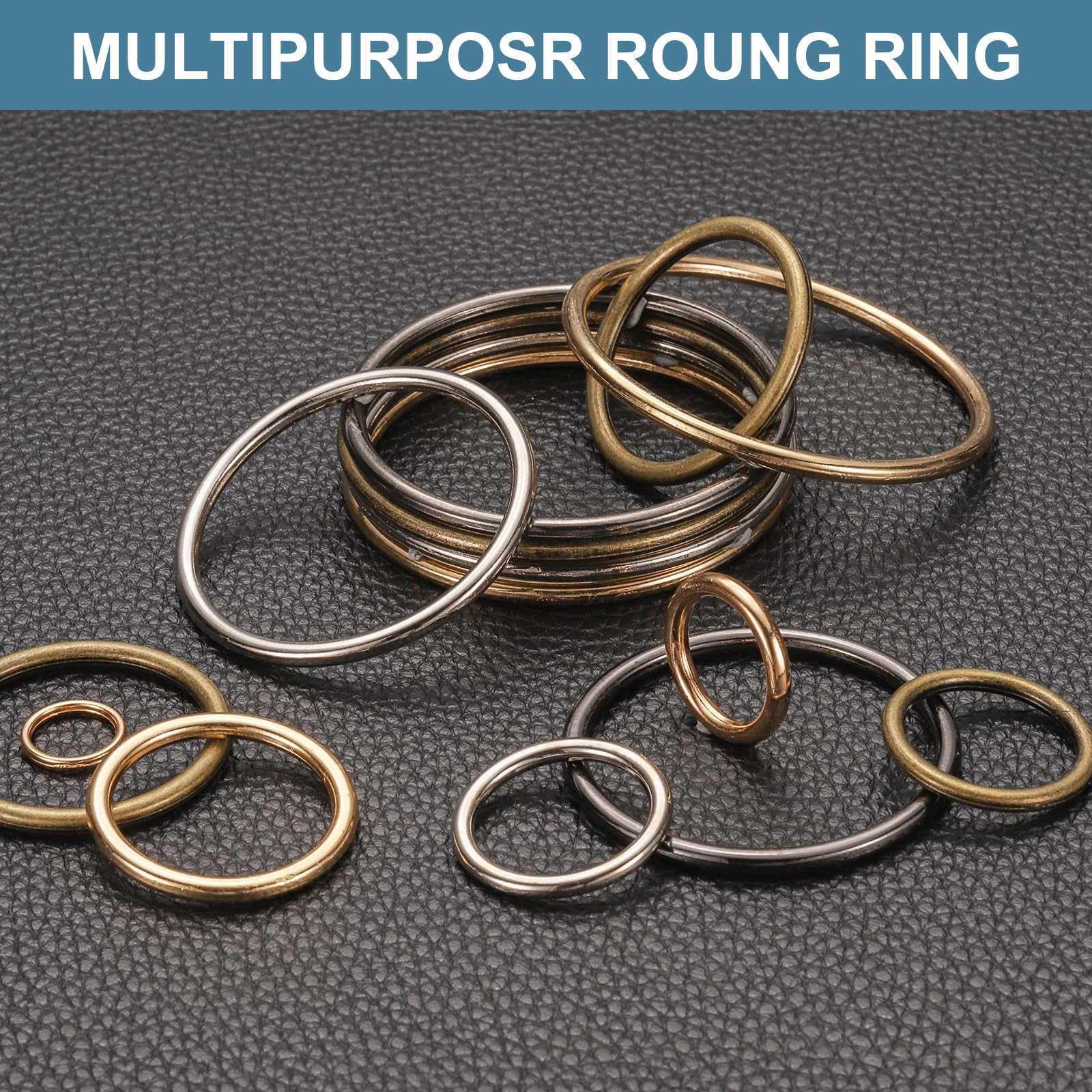 QUARKZMAN Juntas Tóricas Metálicas, O Ring de Metal Multiuso Anilla Hebilla Redonda Aleación De Zinc Accesorio para Manualidades Bricolaje Costura Bolsa