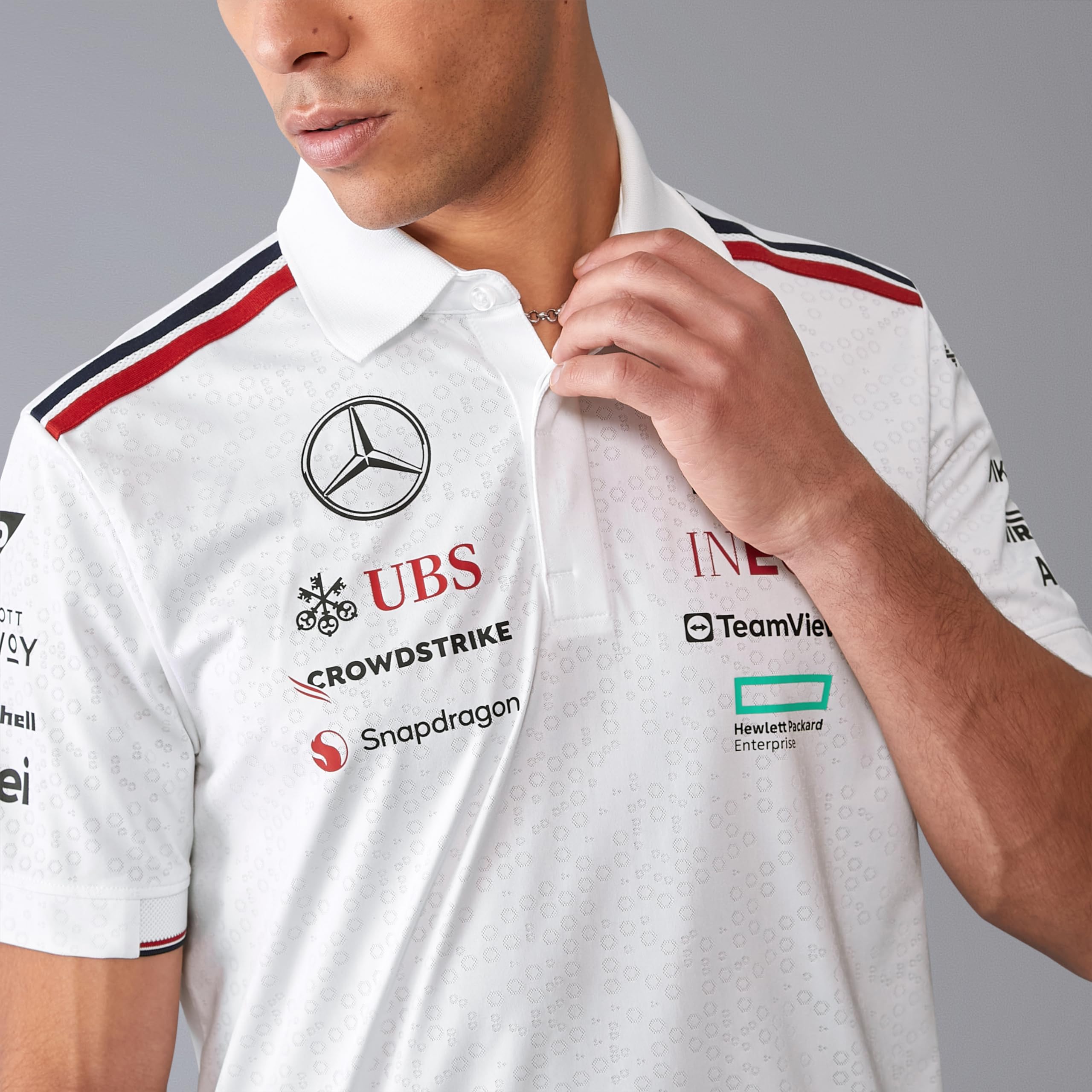 Mercedes AMG Petronas Polo F1 2024 pour Hommes - Blanc - Taille: L