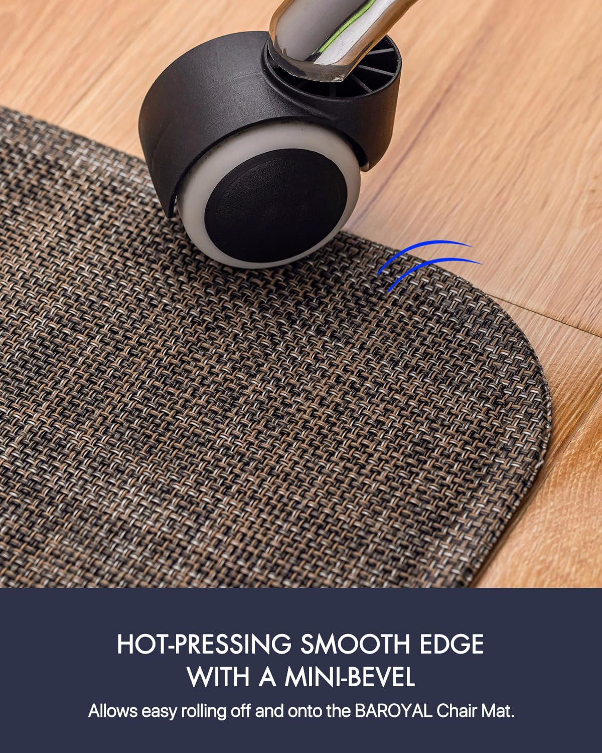 Office Chair Mat for Hardwood Floor Under Desk Computer Rolling Chair Mat for Wood/Tile Floor Non-Slip Heavy Duty Desk Rug PVC Plastic Hard Floor Protector 36" x 48" (Dark Walnut)