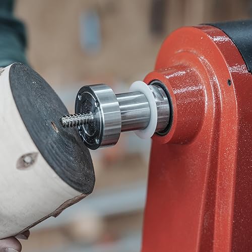 Miniatura 5 de Placa frontal de acero de 6 "para torno de madera con tornillos de bloqueo para torneado inverso, rosca directa TPI de 1 "x 8