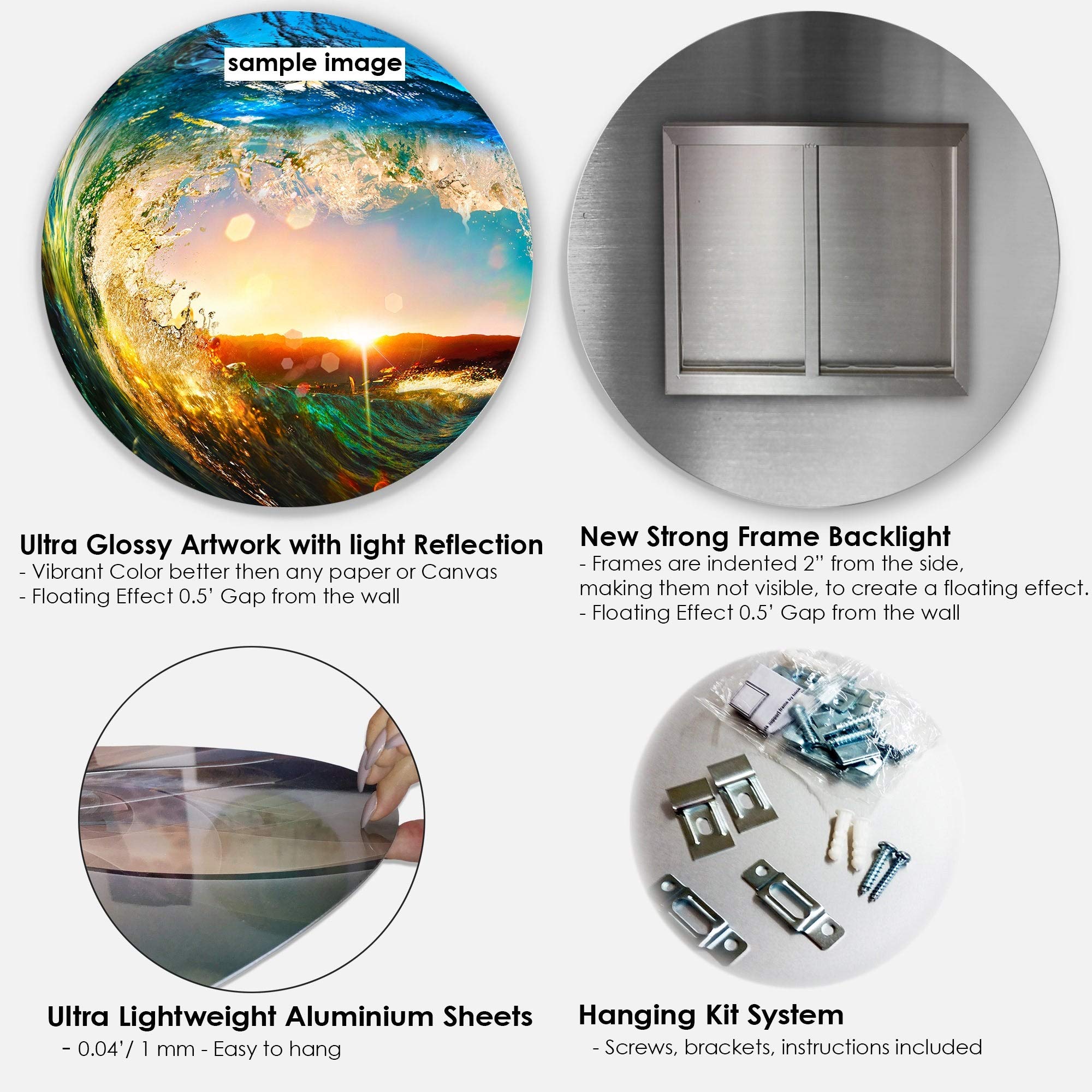 Amazon.co.jp: Designart マルチカラー フラクタル 花柄 モダン