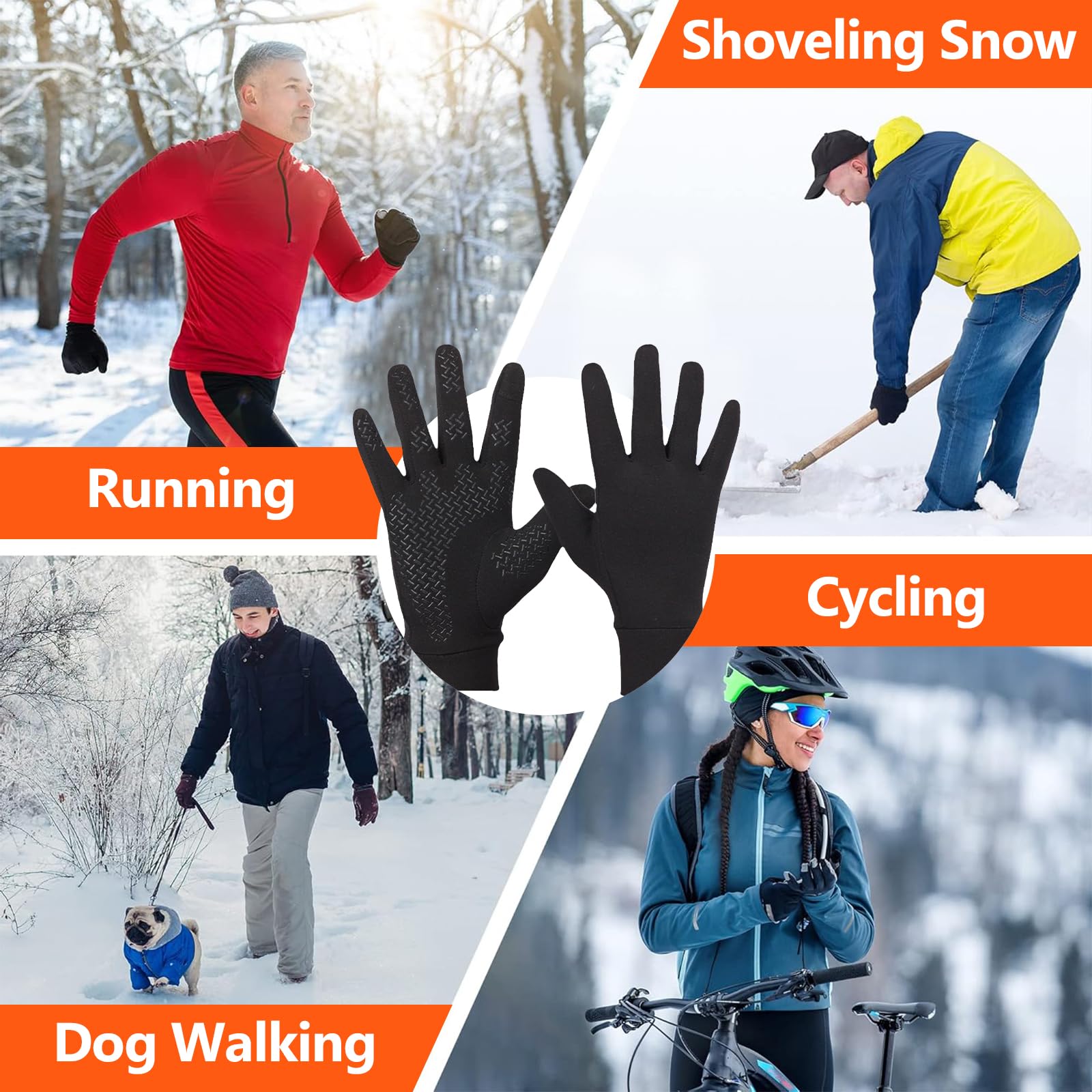 Guantes Moto Termicos Pantalla Táctil por Ciclismo, Guantes Invierno Impermeables por Hombre y Mujer, por Ciclismo, Running, Camping, Senderismo, Escalada, Combate, Esquiar