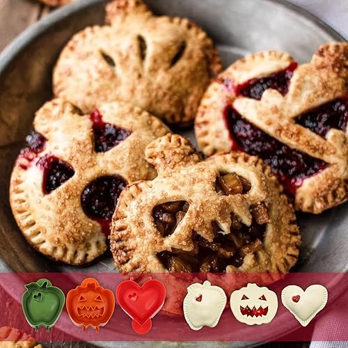 Miniatura 5 de 3 moldes clásicos para tartas de mano, moldes de bolsillo para prensatelas de masa de Navidad, moldes de pastel de mano de otoño para varios