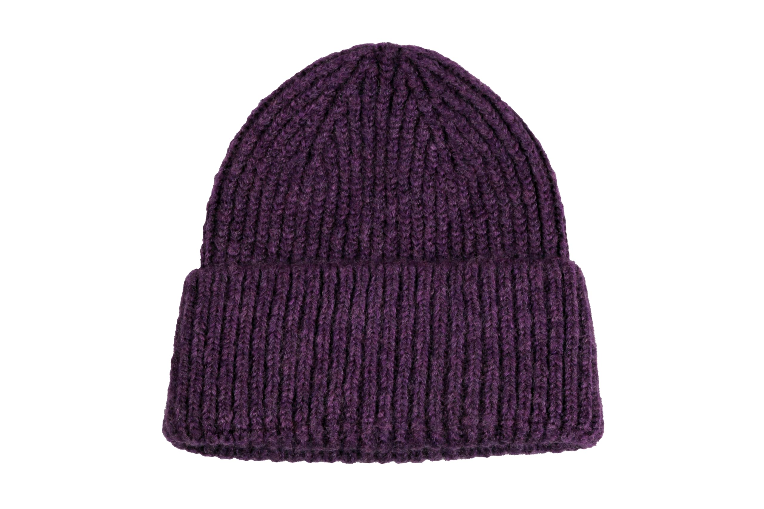 Hatsquare Unisex Purple Seamless Beanie Cap - Acrylic Winter Cuffed Knit Super Soft Beanie