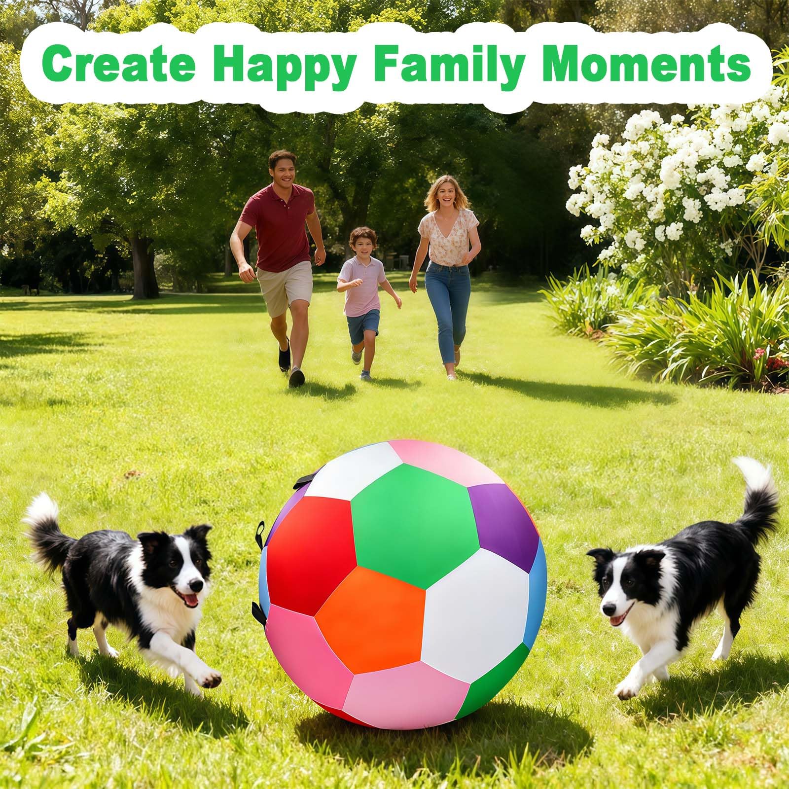 Herding Balls für Hunde, 63,5 cm, Herding Ball für australischen Schäferhund, Outdoor-Hundeball für Bewegung und geistige Stimulation, interaktives Hundespielzeug mit Gurtband, bunt