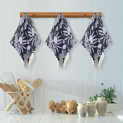 Miniatura 5 de Vintage Tropical Skull 6 Pack Fast Drying Microfiber Kitchen Towels Print Soft Tea Cup Kitchen Towels for Bathroom Sink