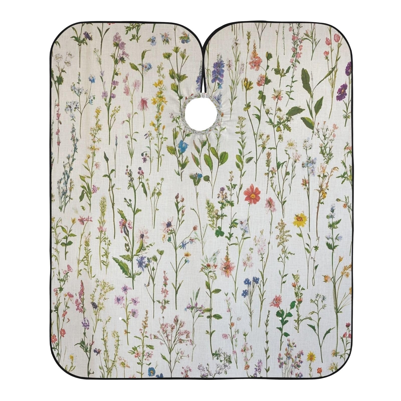 Kigai Hair Cutting Cape for Men & Women Wildflowers Waterproof Barber Cape Professional Hairdressing Salon Styling Cape with Adjustable Closure Snap