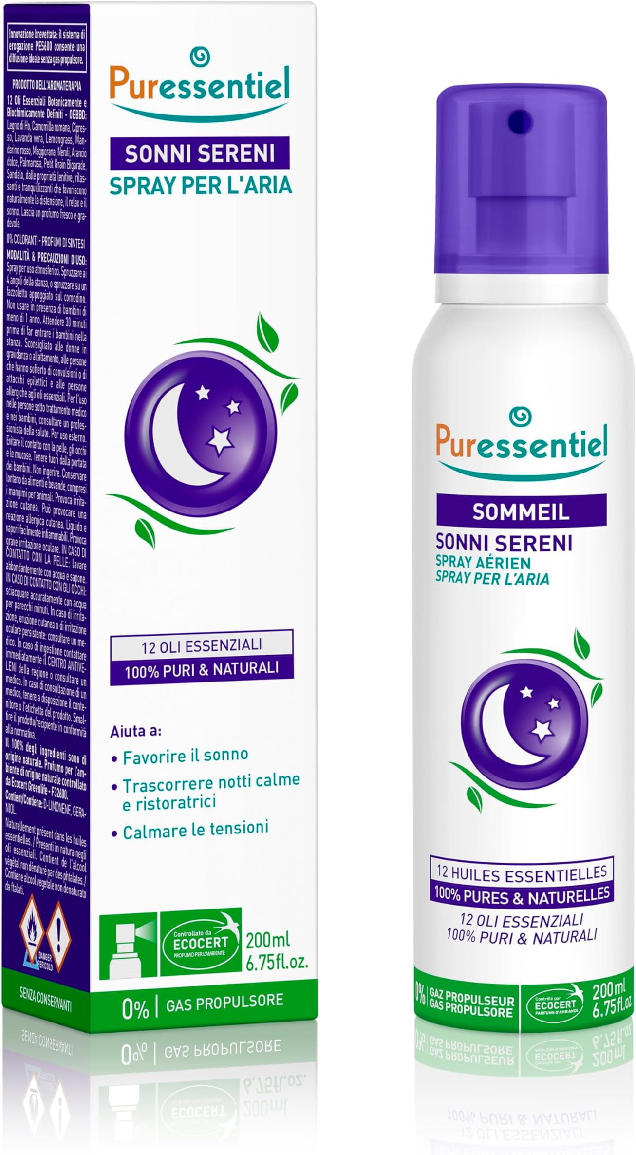 100% Natural Rest and Relax Air Spray with 12 essential oils 200ml - Natural remedy for serene and restful nights, Sleep, Relaxation, Tested efficacy