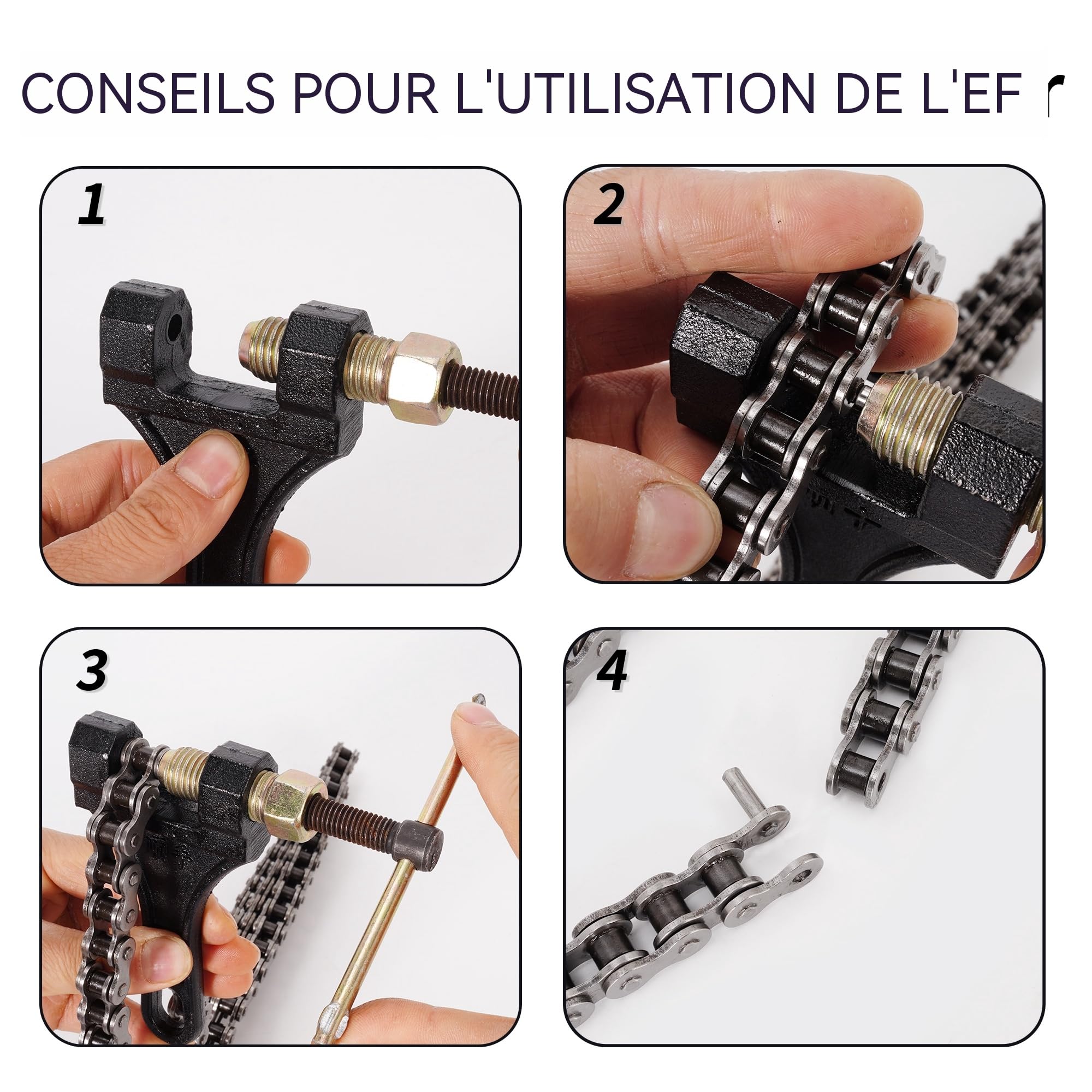 420 Chain Master Link 132 Liens 420 Chaîne de Rouleaux d'entraînement pour 110 125cc Dirt Pit Bike ATV Quad Go Kart Mini Bike Scooter avec Brise-Chaîne