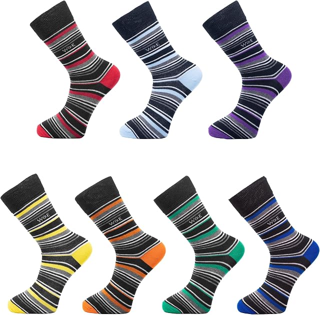 14 Pairs - Men's Socks (6-11) Multipack, Smart and Luxurious, Breathable, Super Soft Cotton, Eco Friendly - William and Edwards