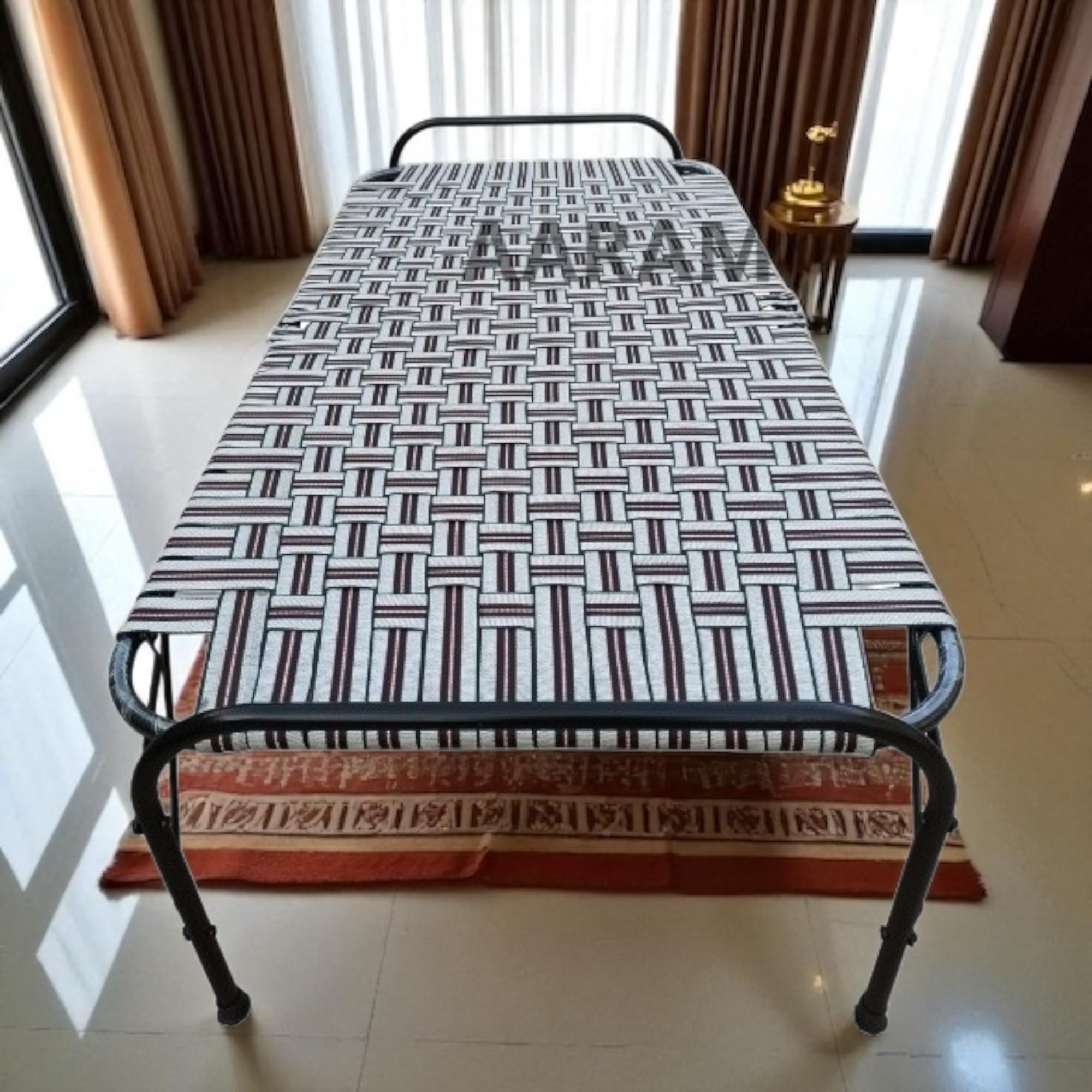 NATTNAK Folding Bed 36x72 Inch – Premium Iron Frame with Durable Nylon Strips | Portable Single Bed | Space-Saving, Heavy-Duty, for Home & Travel Use-image-42