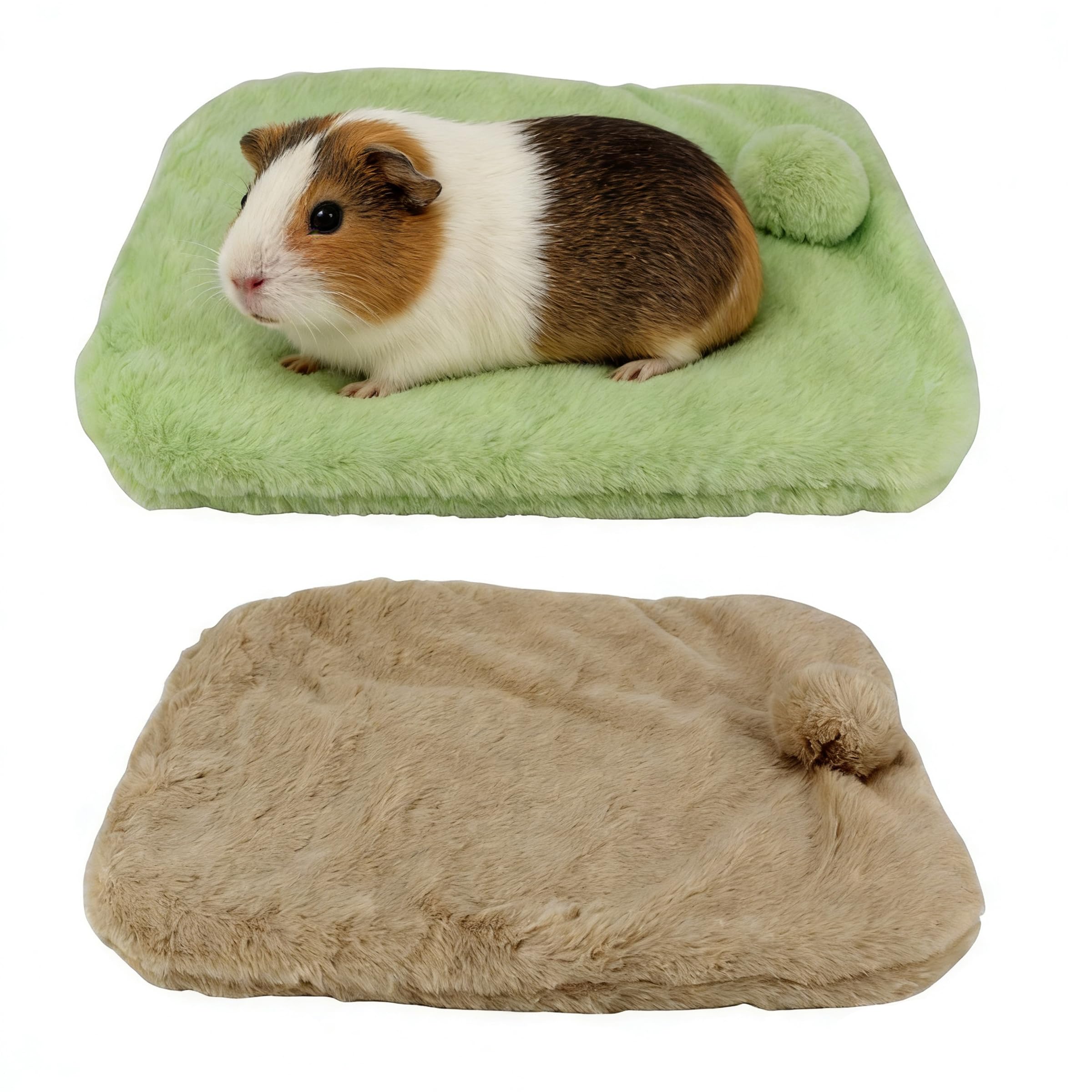 YankMooM 2Pcs Guinea Pig Bed Mat,39×28cm Washable Warm Plush Bed Sleeping Pad Rabbit Blanket for Small Animal