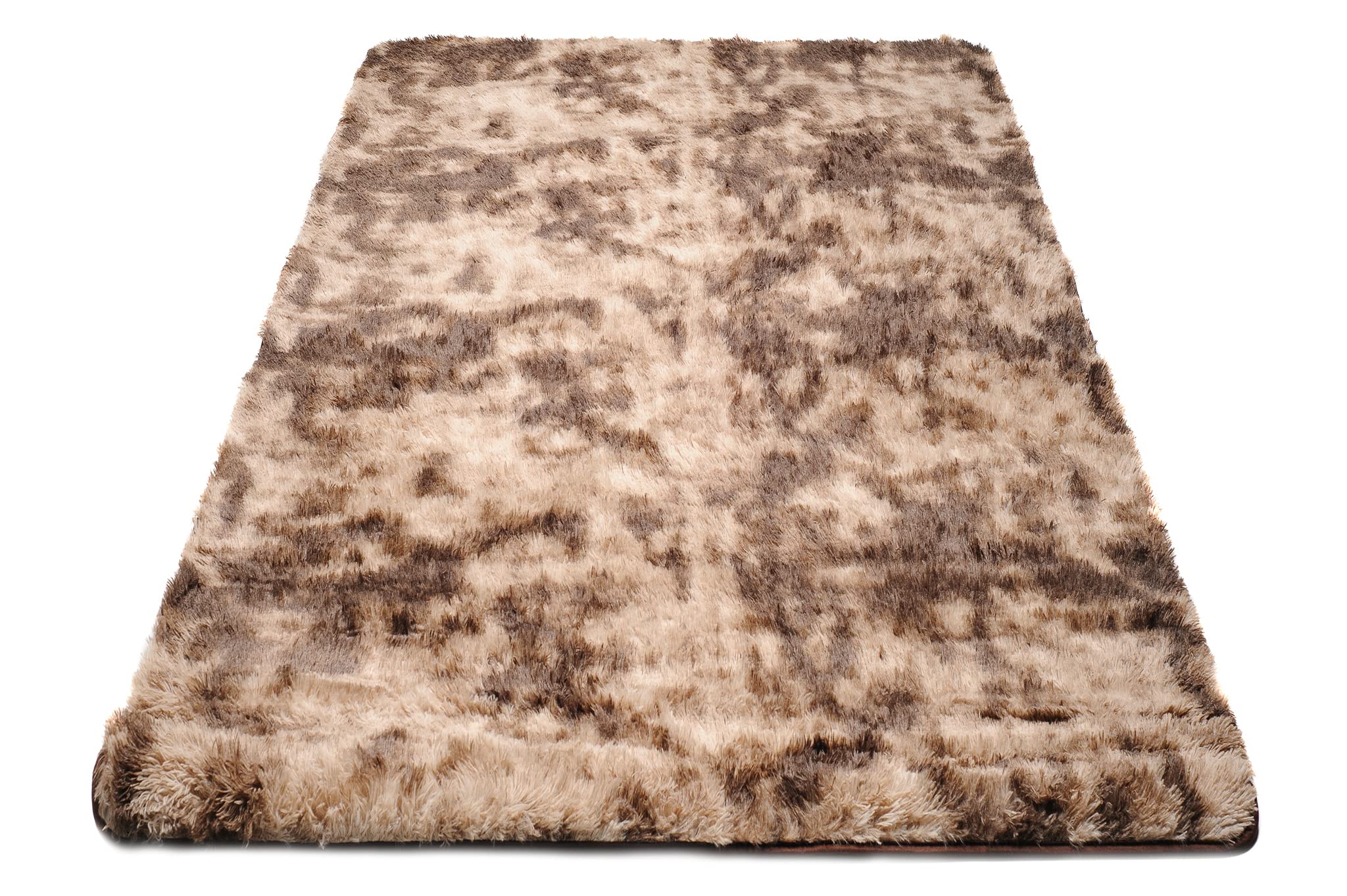 TAPISO Silk Dyed dywan antypoślizgowy, z krótkim włosiem, brązowy, piaskowy, farbowany, nowoczesny, abstrakcyjny, melanżowy, do salonu, sypialni, 160 x 230 cm