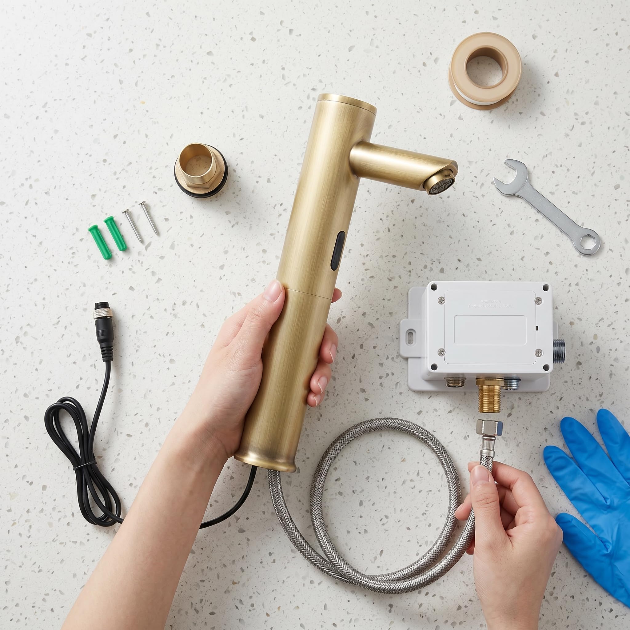 Robinet Intelligent à Détection Infrarouge Sans Contact économie D'eau Grâce à La Détection Automatique Par Infrarouge Mitigeur Monocommande Pour Eau Chaude Et Froide, Style Rétro