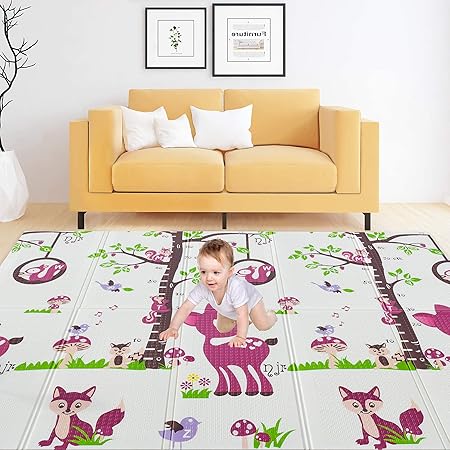 TORMETI Double-Sided Portable Water Proof Baby Crawling, Playing Pad Type Carpet for Outdoor/ Picnic/Beach/Travel (79 x 60 Inch)