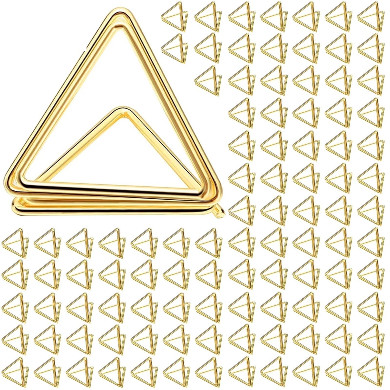 200 soportes de metal con forma de triángulo para números de mesa (dorado)