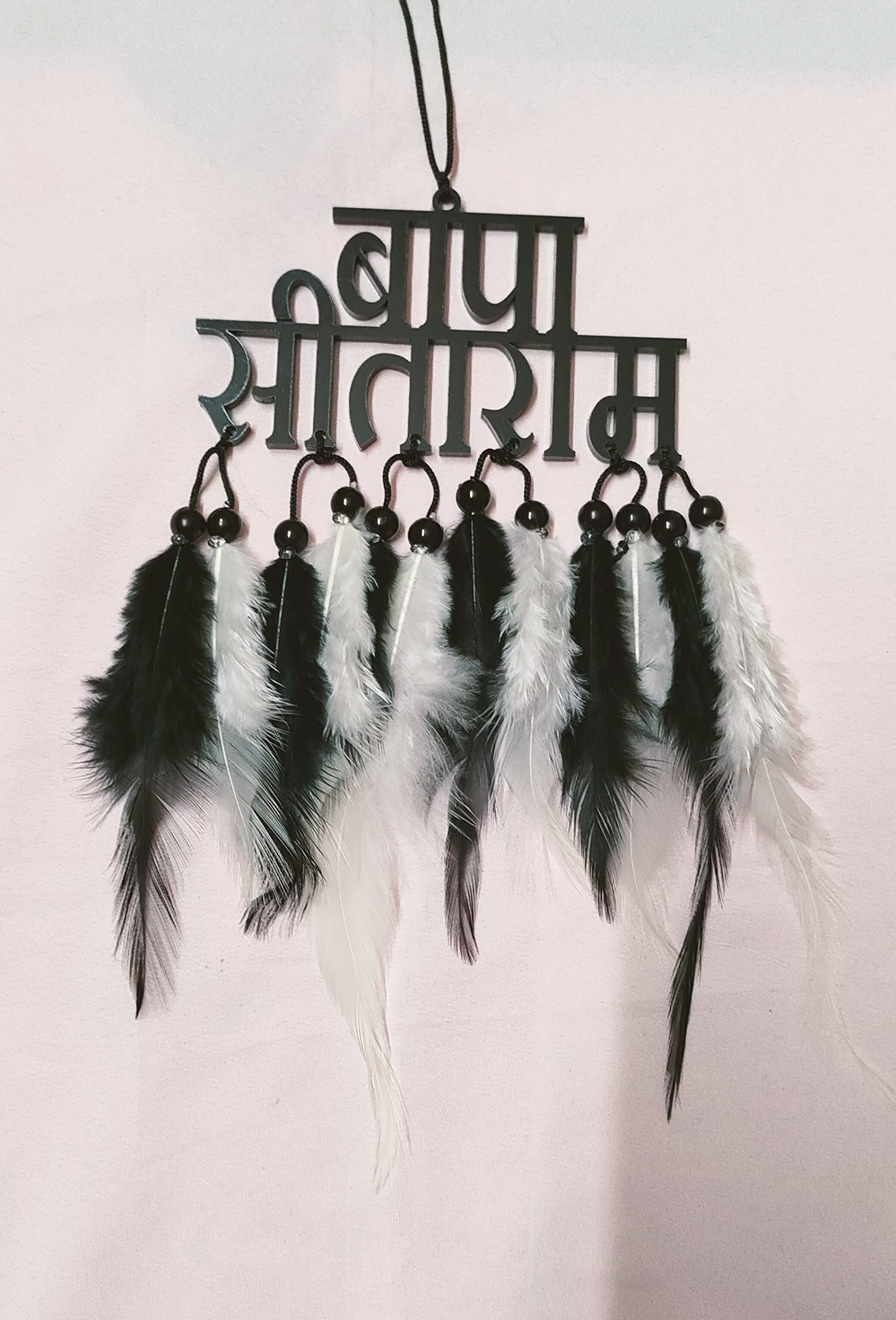 Vm Store BAPA SITARAM Dream Catcher Hand Made for Positive Vibes, Wall Decor car Hanging Made with Acrylic Material of Feathers-image-41