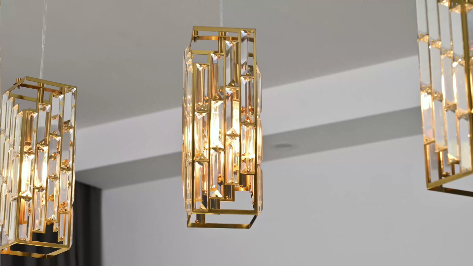 FDPBY Gold Pendant Lighting Modern Pendant Light, Mini Crystal