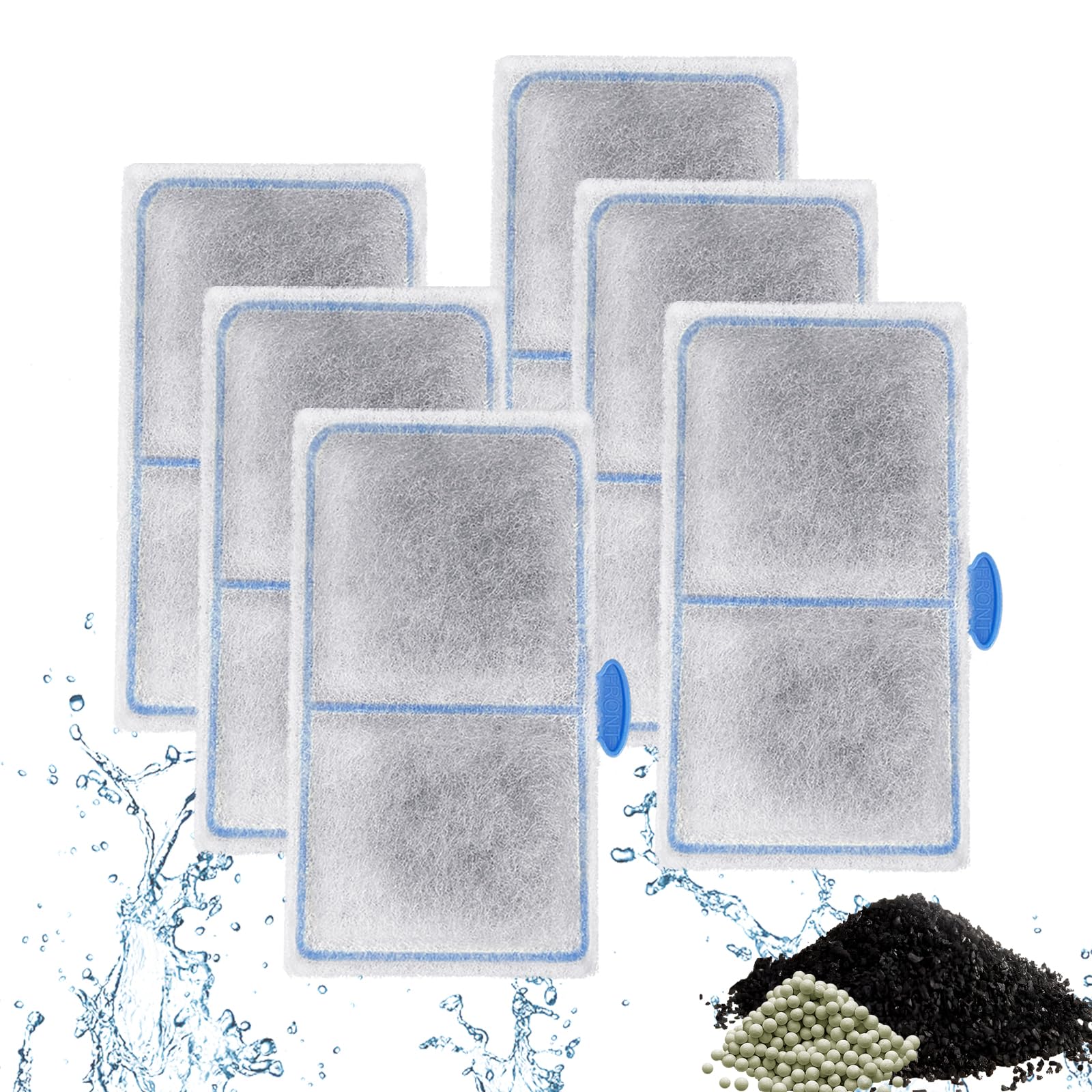 driamor6 Pack Filter Cartridges Compatible with EF-S Element and BF5 BETTAFLO Filter, Thickened Fish Tank Replacement Filters Cartridge with Zeolite
