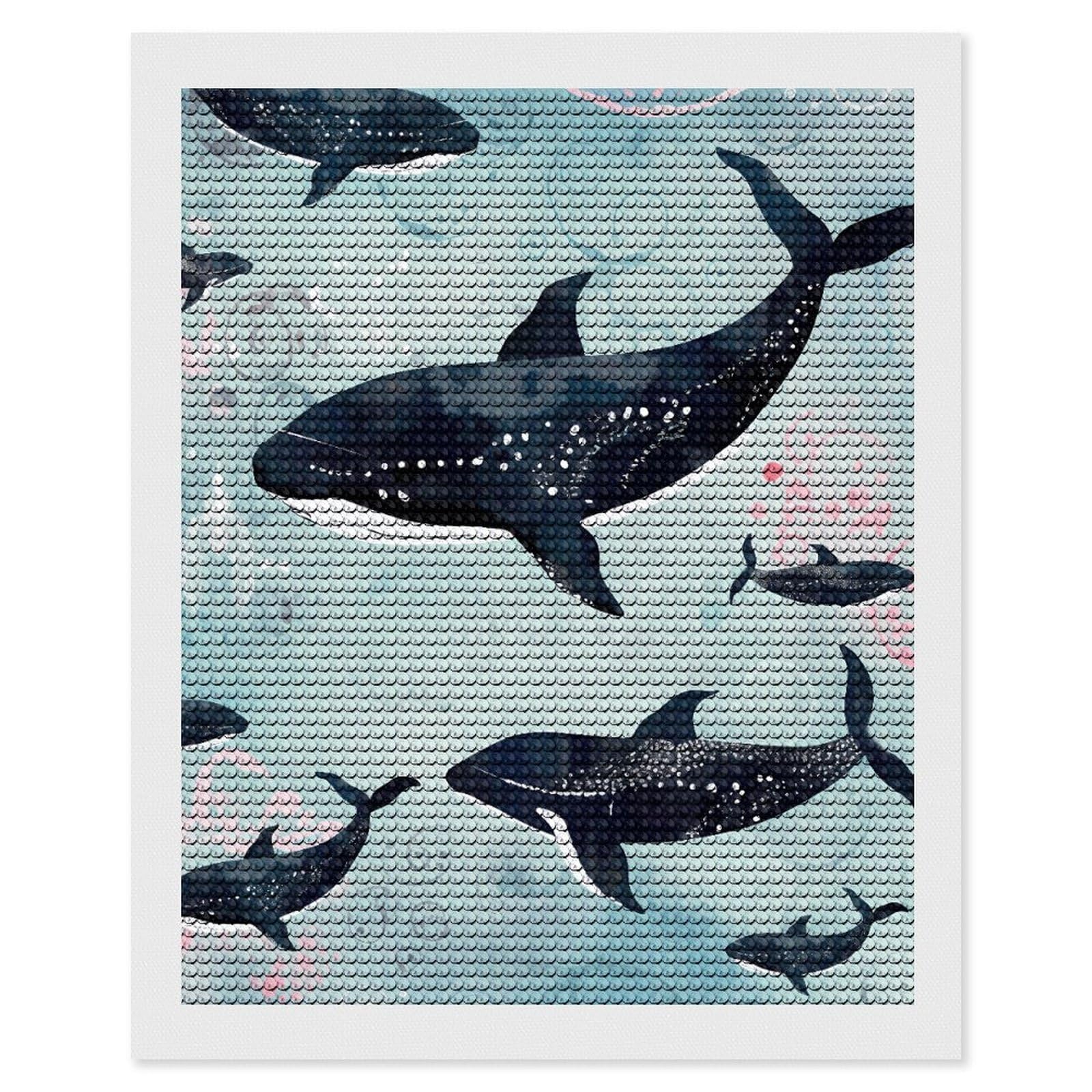 NONHAI Diamond Painting Kits for Adults - DIY Diamond Art Kits for Beginners - Full 5D Paint Drill Diamond Dots Paintings- Whale Diamonds Pictures Gem Art and Craft Wall Decor 16"x20"
