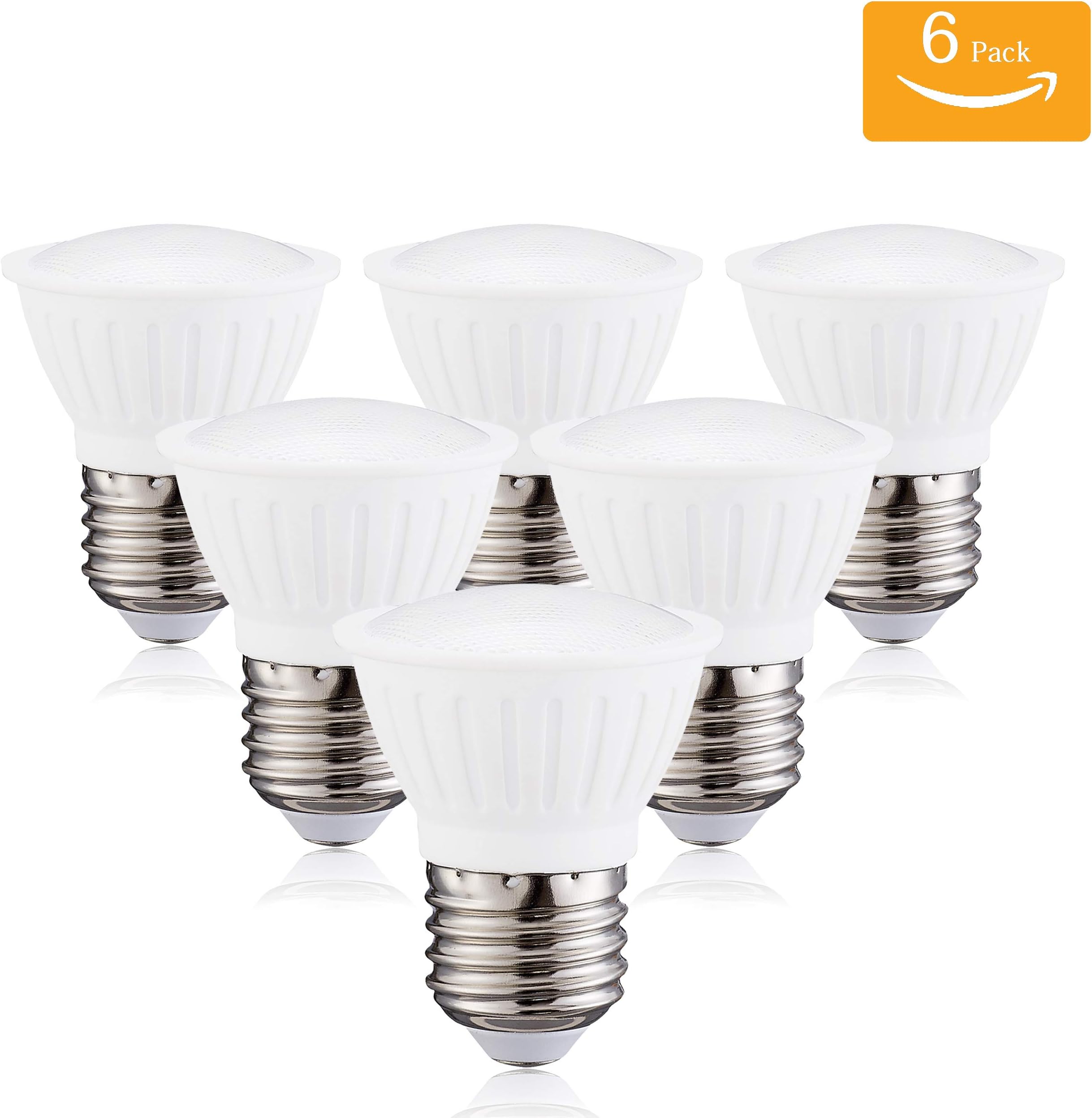 Small forg Par16 LED E26 Light Bulbs, 5W LED Bulb Replace 50W Halogen Bulbs, 4000K (Natural White) - Dimmable Flood Light Bulbs, 6Pack