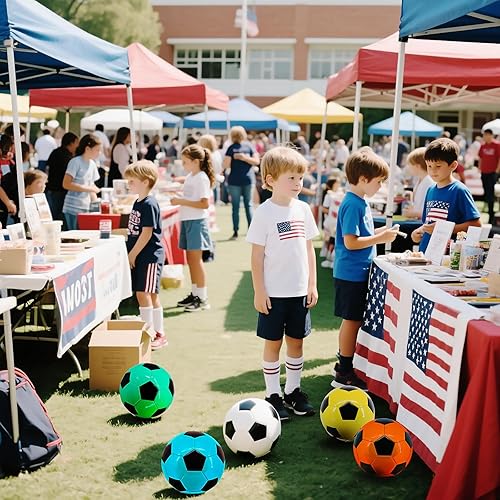 Miniatura 9 de Balón de fútbol tamaño 3, 4, 5, para niños, jóvenes, adultos, para divertirse, de cuero resistente al desgaste, viene con inflador, práctica de