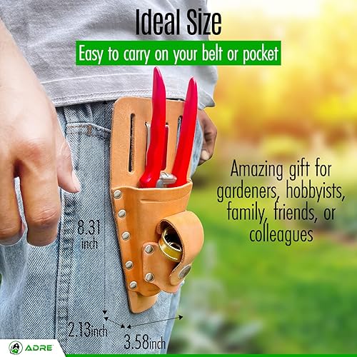 Miniatura 6 de ADRE - Funda de cuero para tijeras de podar, bolsa de herramientas multiusos para tijeras, tijeras, herramientas de utilidad, bolsa protectora de