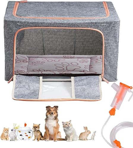 Incubadora de cachorros, caja de oxígeno para atomización de mascotas, incubadora para gatitos y cachorros, Nncubator para mascotas con kit de