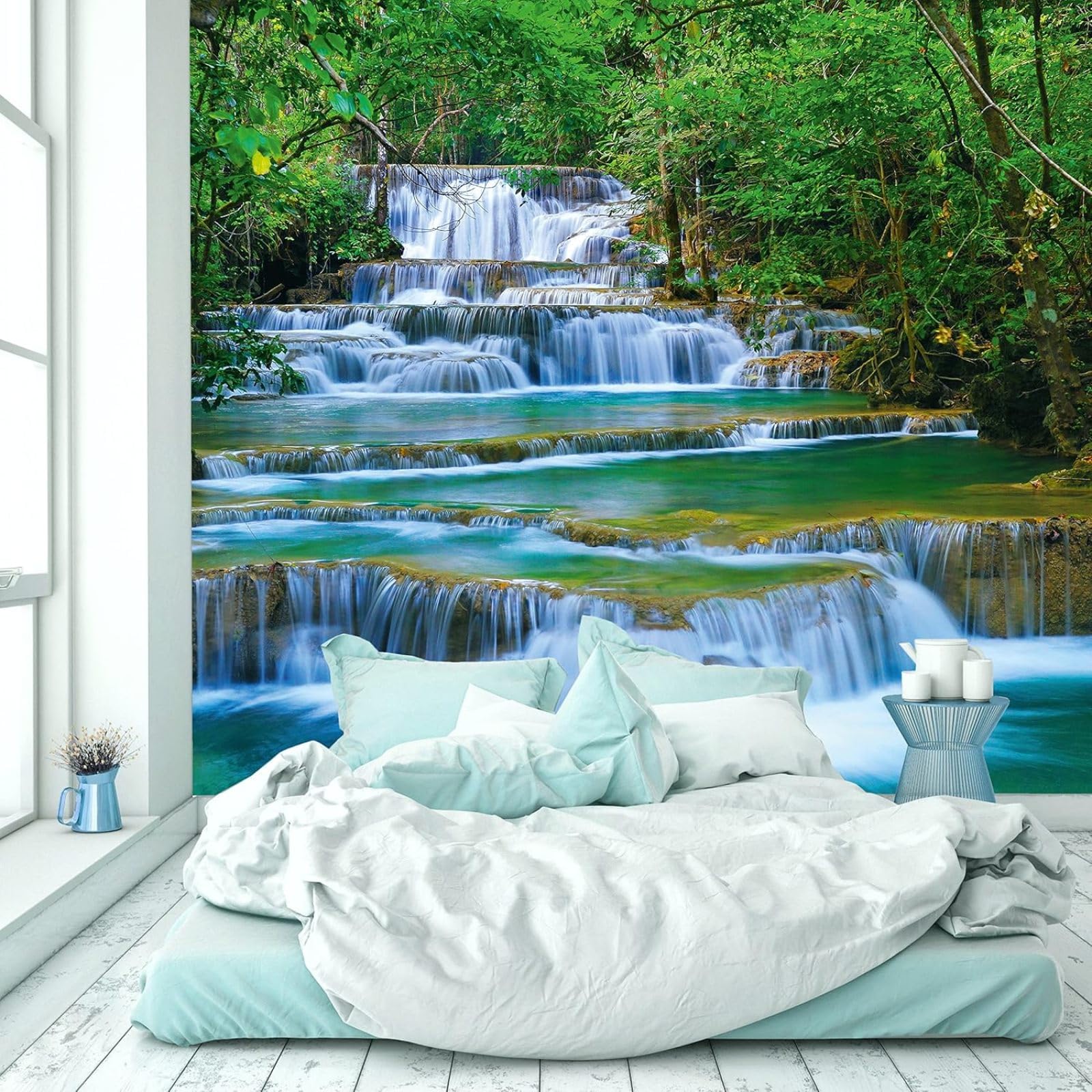 Papier peint cascade jungle 300x210 cm pour grand poster mural