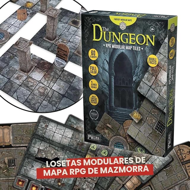 Foto 3 de 6 de PWORK WARGAMES The Dungeon - RPG Modular Map Tiles - double face cardboard tiles