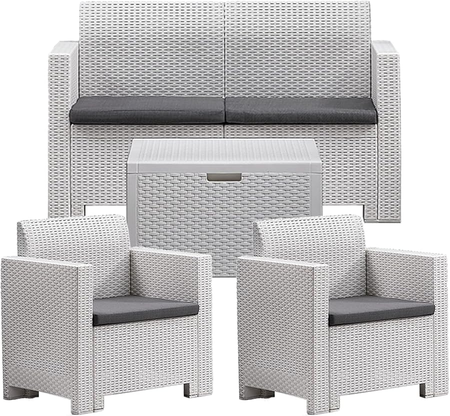 BICA 9067 Set Nebraska Salottino 4 Posti, Bianco, 281 x 155 x 79 cm — foto principale