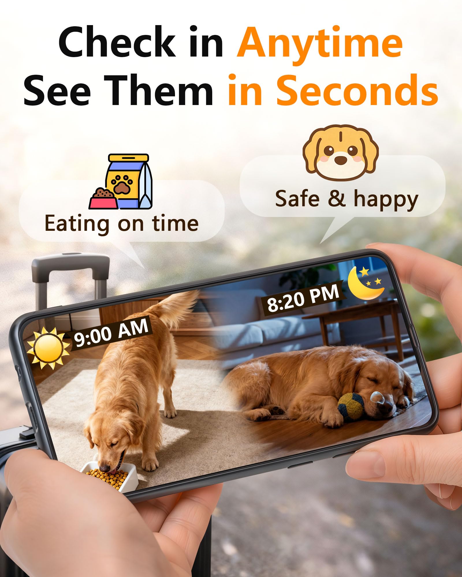 Automatic Dog Feeder Large Breed: 12L/50 Cups with HD 1080P Camera - 5G WiFi Anti-Clog Timed Dog Feeder for Golden Retriever Busy Owners by UTCG - image 5