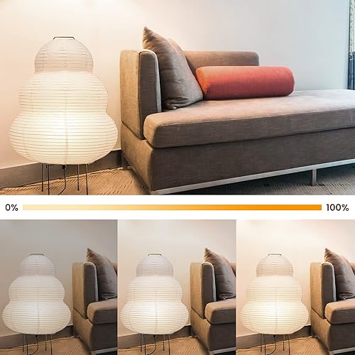 Miniatura 4 de Akari Noguchi Ambient Lighting Lámpara de pie de linterna de papel japonesa • Lámpara de linterna de papel de arroz • Lámpara de pie japonesa