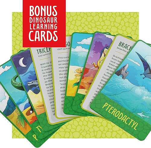 Miniatura 5 de Dan&Darci Rompecabezas de dinosaurio de 100 piezas que brilla en la oscuridad para niños, rompecabezas de dinosaurios para niños y niñas de 6 a 8