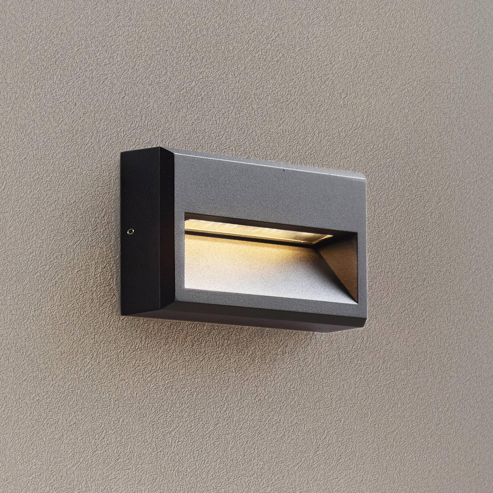 Lucande LED Applique Exterieur Weno (Moderne) en Noir Aluminium (1 lampe,à), Murale Luminaire Lampe Jardin Eclairage d’exterieur