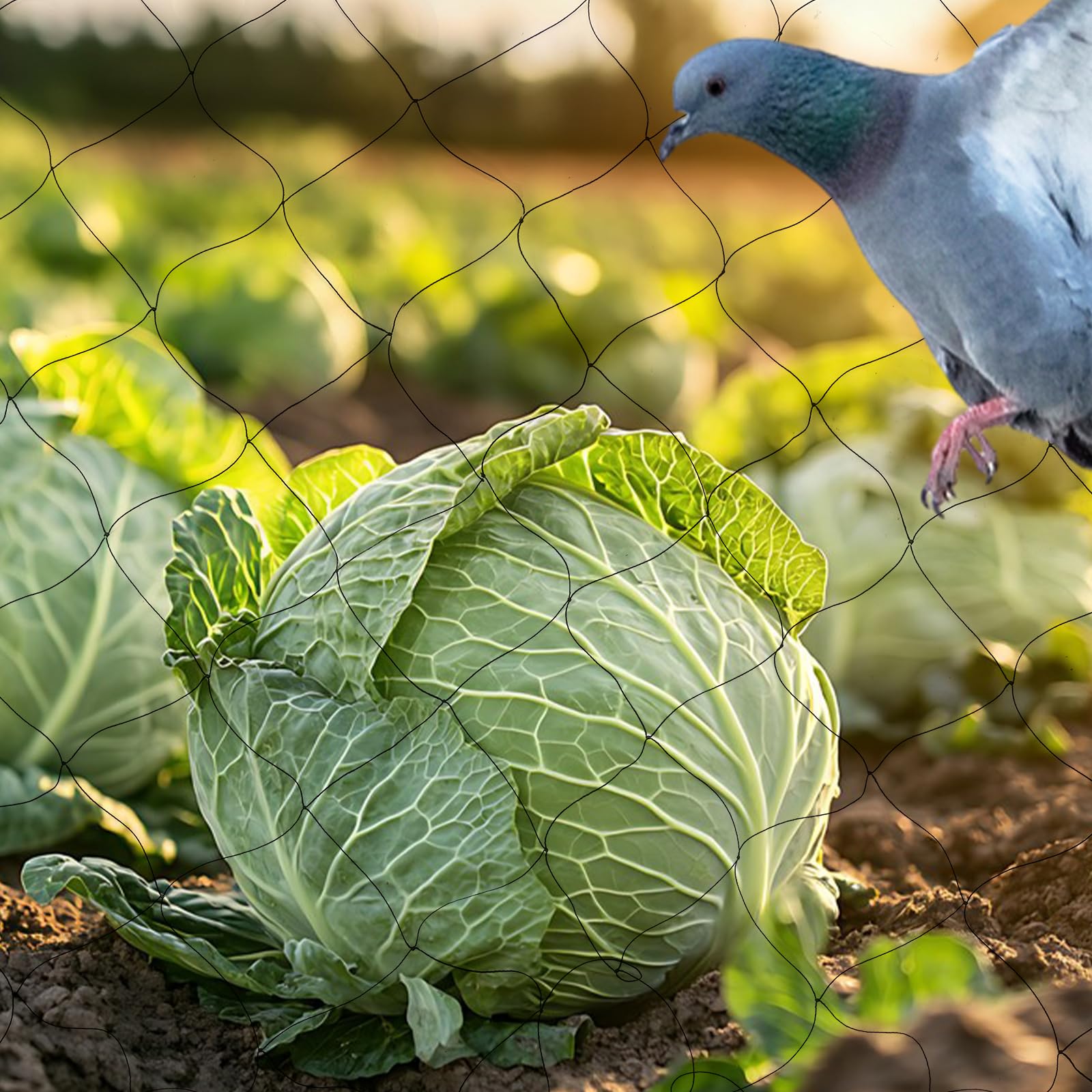 Rete di protezione per uccelli, a maglia stretta, per stagno, per foglie, con ganci, fascette, da giardino, per esterni, aiuole rialzate, per alberi da frutto, protezione da uccelli, galline, piccioni