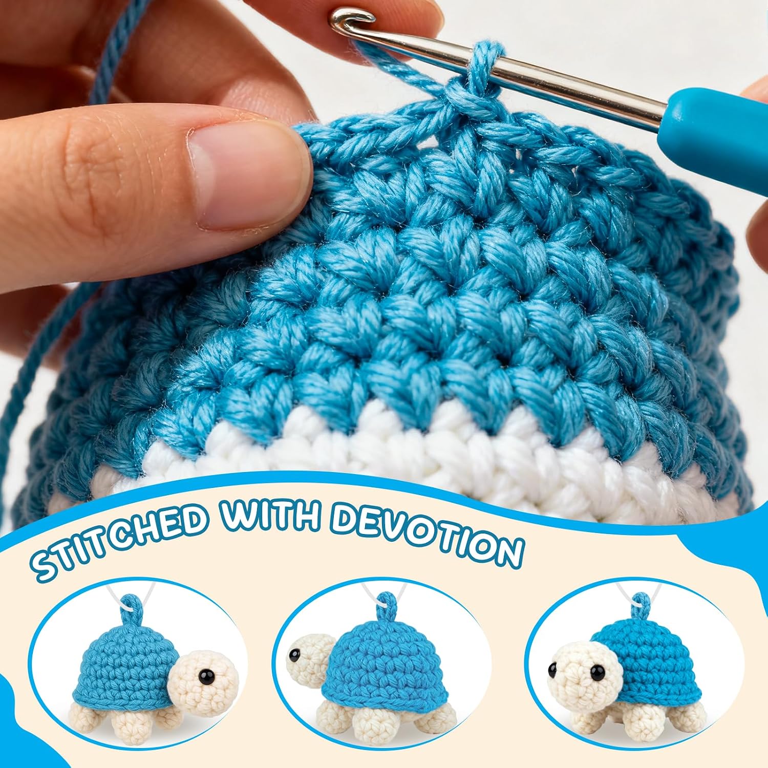 The Graceful Guardian Sea Turtle Gift Set, A Story of A Mother's Devotion, Sentimental Present for Mom from Daughter, Son, New Mom Gift, Handmade Crochet Charm with Card image 4