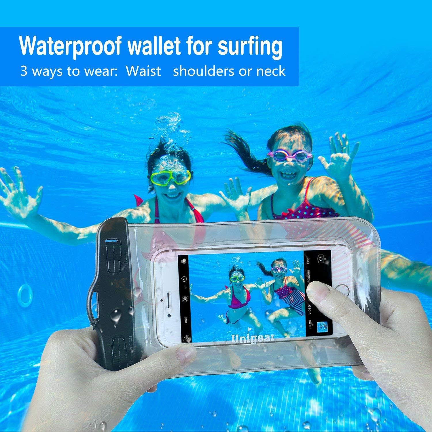 Unigear Premium SUP Leash 10' Coiled Stand Up Paddle Board Surfboard Leash Stay on Board with Waterproof Phone Case/Wallet