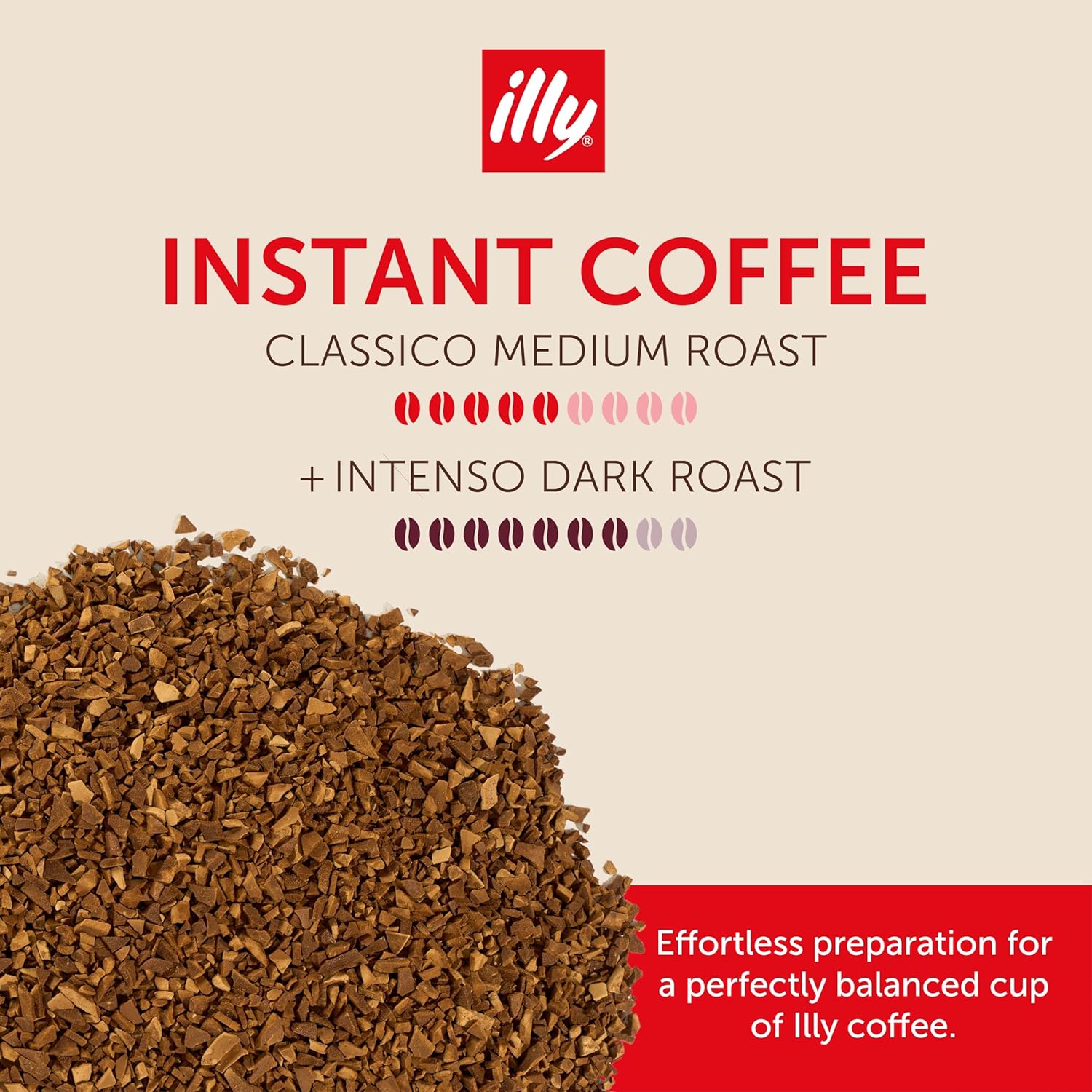 illy Instant Coffee, Classico Medium & Intenso Dark Roasts, 100% Arabica, Premium Italian Coffee, 3.3oz, 6 Variety Pack