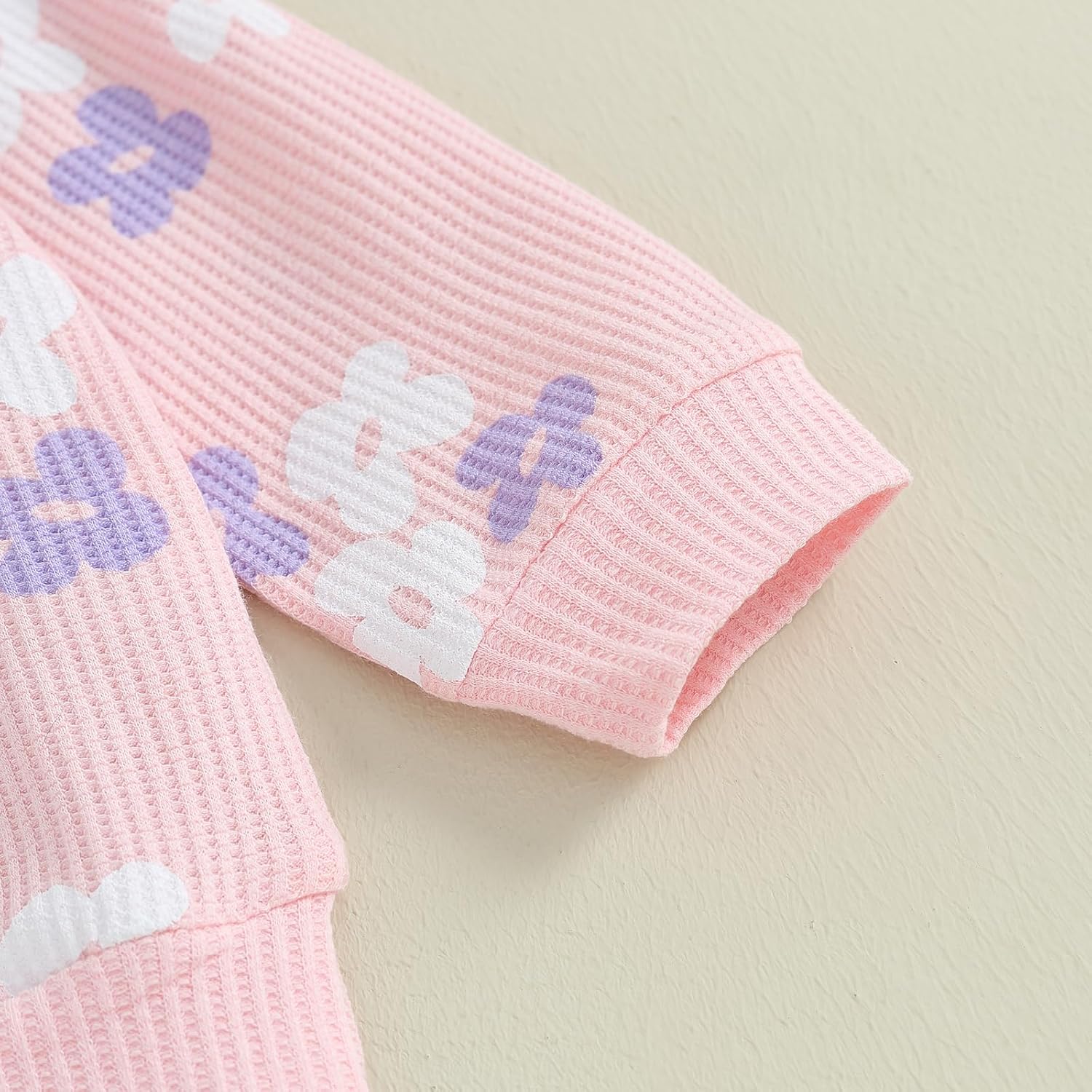 SAYOO Baby Girl Fall Winter Clothes Floral Bow Knit Crewneck Sweatshirts Top Flare Pants Set Toddler Bell-Bottoms Outfits