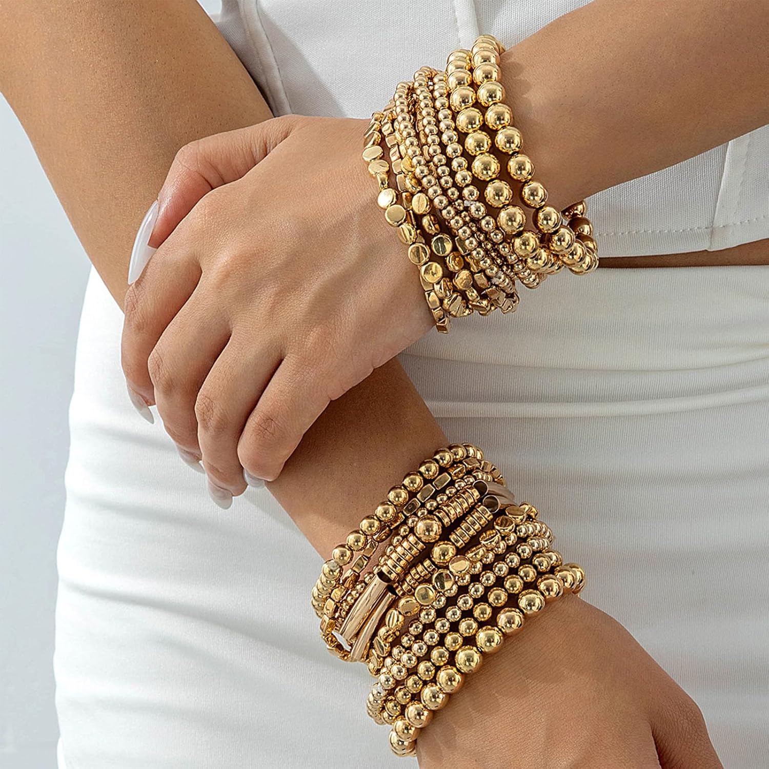 CHICUTIE 16PCS Gold Bracelets for Women, Elegant14K Gold Plated Dainty Bracelet set Trendy Link Chain Stackable Bracelets Pack Jewelry Gifts for Women - Image 2