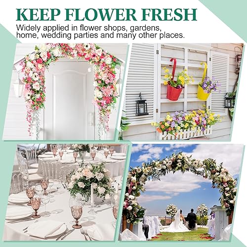 Miniatura 7 de 144 tubos de agua florales verdes, tubos de flores de plástico para flores frescas con tapa de goma para arreglos de tallos florales, 2 tamaños (12