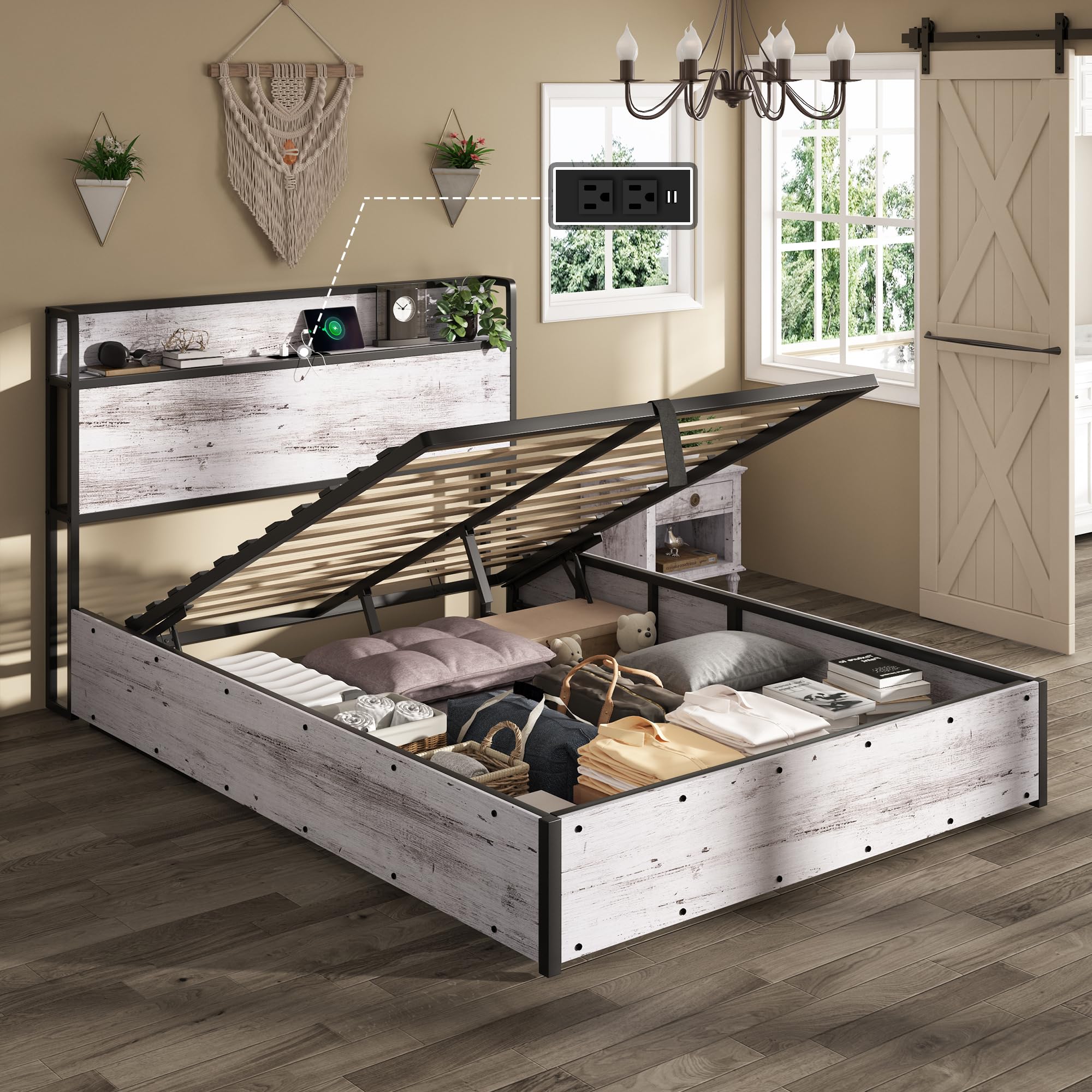 AMERLIFE Lift Up Storage Bed