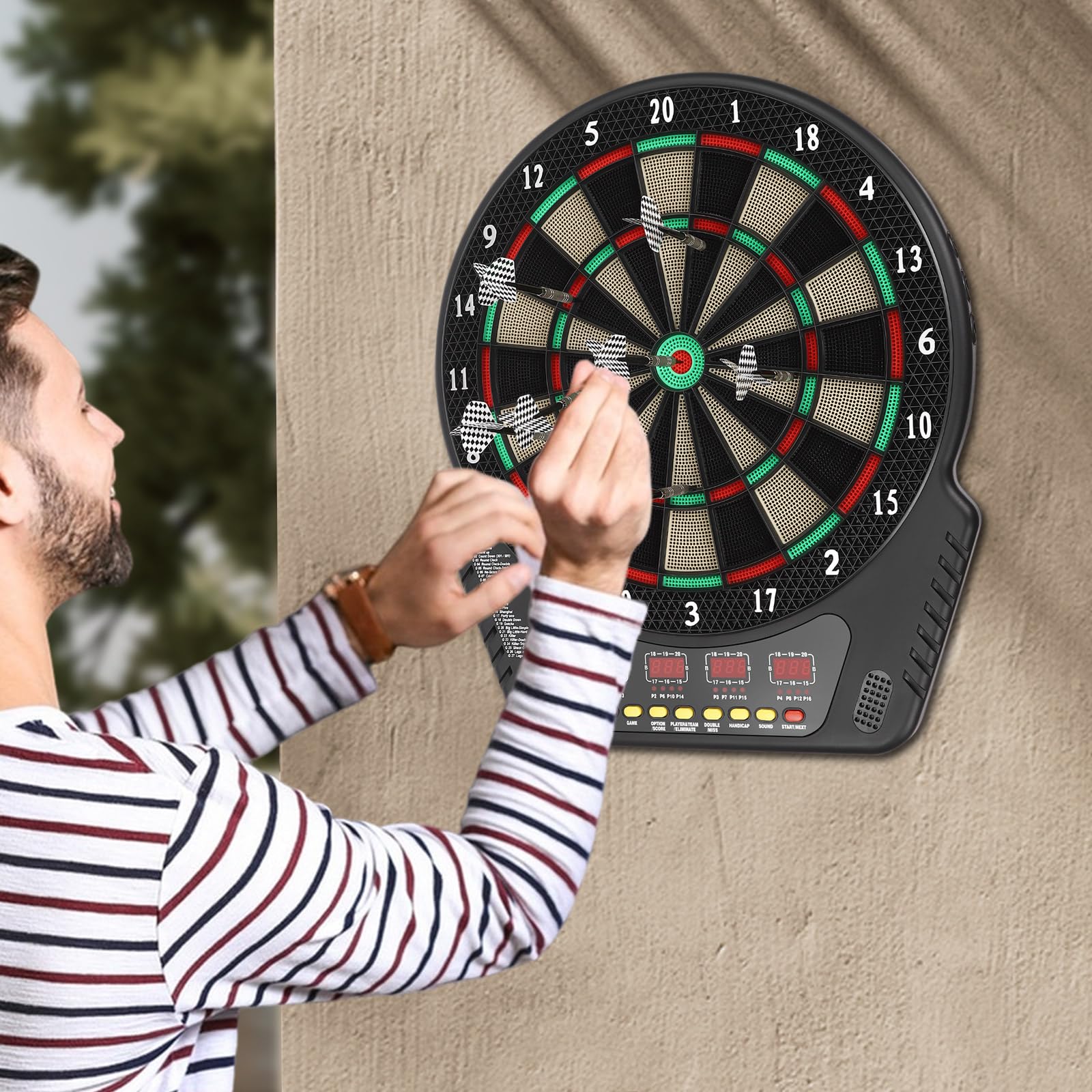 Electronic Dart Board, Soft Tip Dartboard Set, Innovative Dart Machine with 6 Darts and LED Display for Homes, Bars, Restaurants, Game Centers