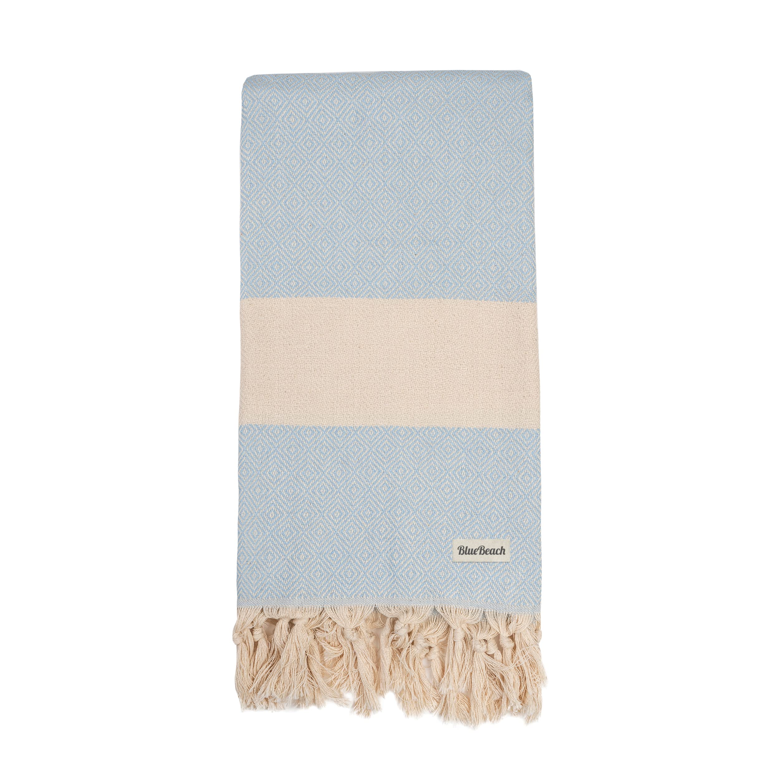 Turkish Beach Towels - Beach Towels for Adults Extra Large 100x180cm - Turkish Hammam Peshtemal Towel - Super Absorbent Quick Dry Lightweight, Compact Towels for Travel Swimming Bath Gym (Sky Blue, 1)