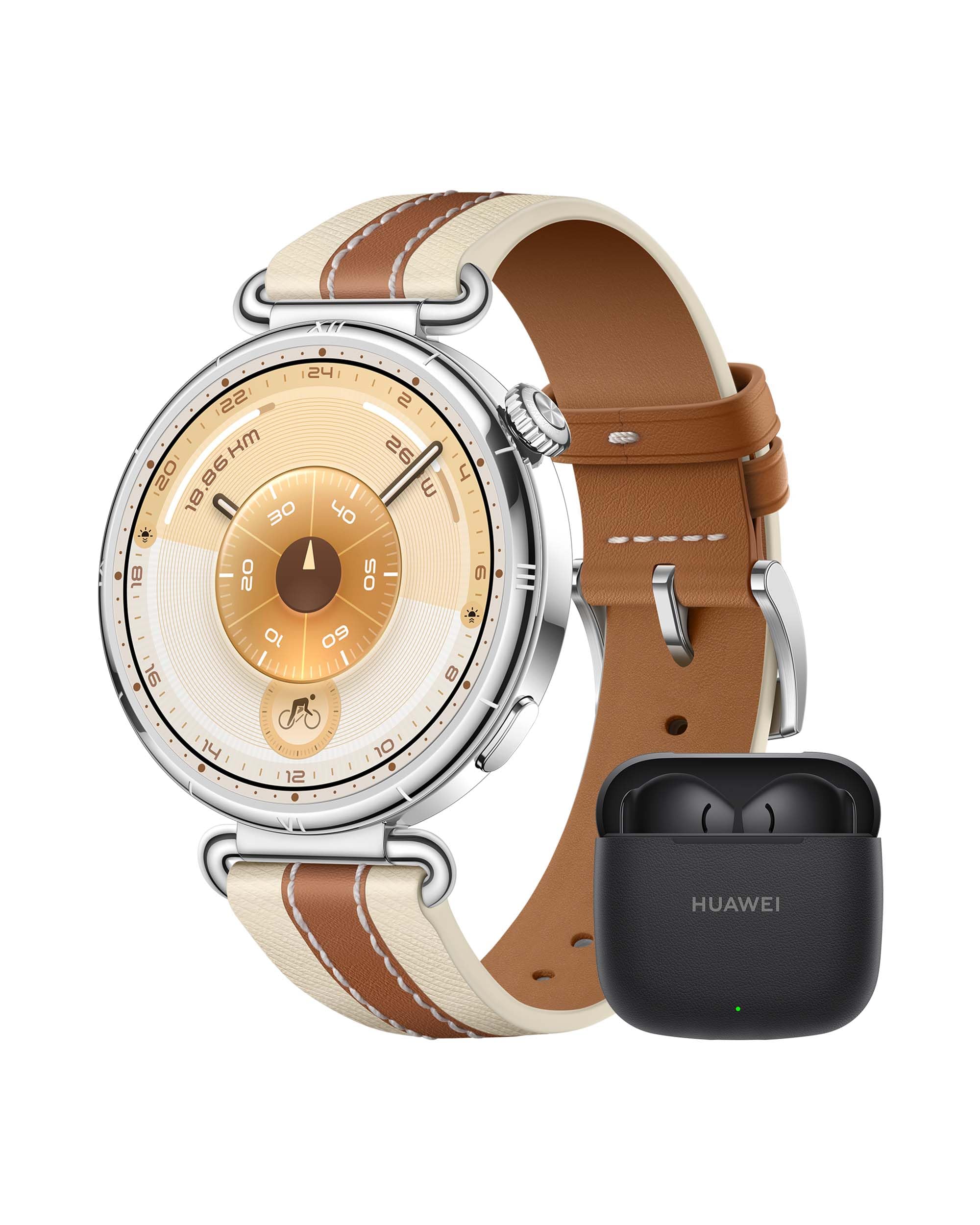 HUAWEI WATCH GT 6 41 mm Marrone + FreeBuds SE 3 Nero, Smartwatch, Display AMOLED, Fino a 14 giorni, Ciclismo, Oltre 100 Modalità Sportive, iOS e Android, Pagamento NFC, Monitoraggio della Salute