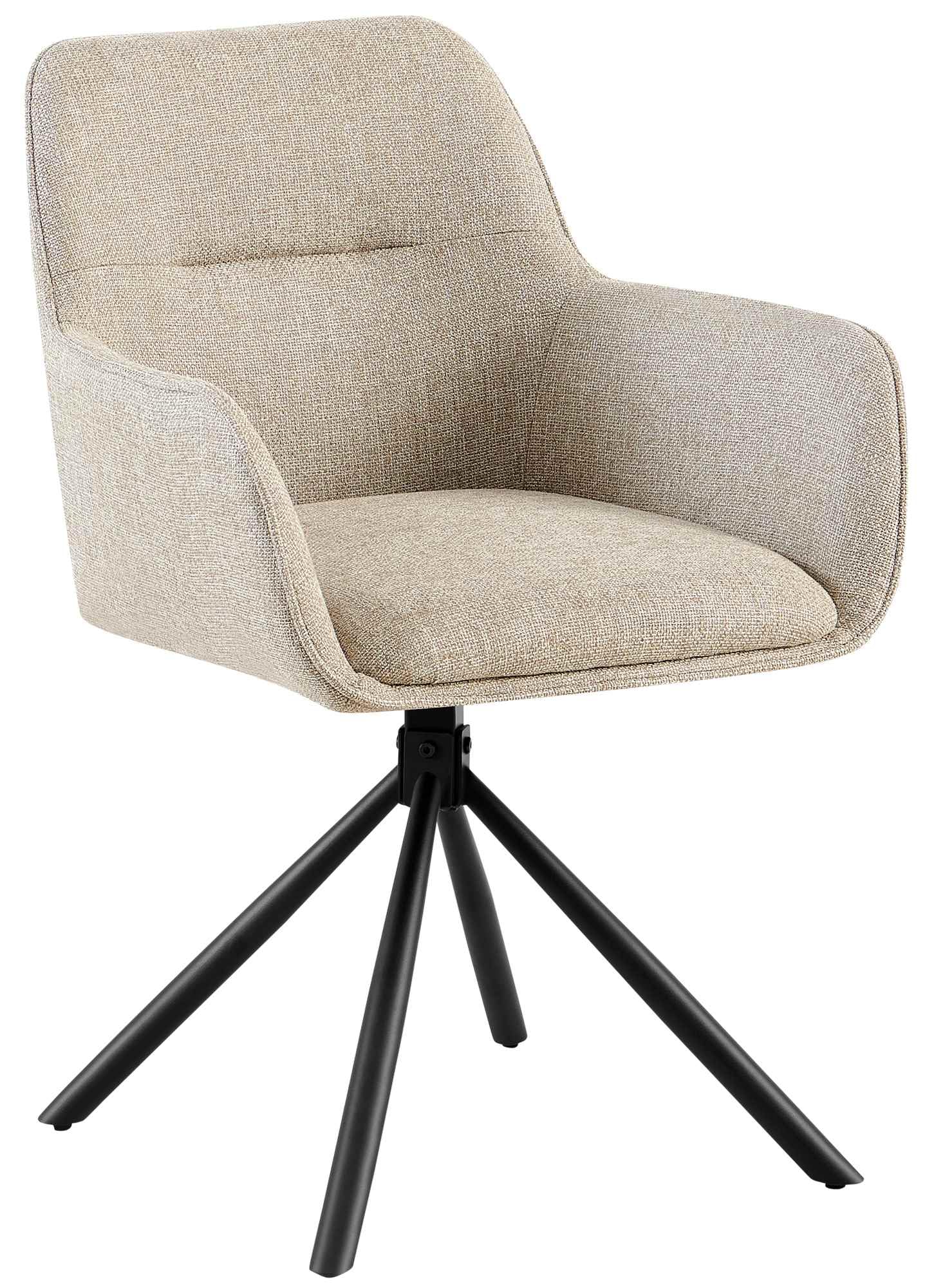 CLP Silla Tipton Funda de Tela I Silla de Comedor giratoria con Funda de Tela I Silla tapizada con Respaldo I Silla de Cocina Color:Gris Pardo