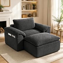 57" Oversized Chair with Ottoman, Accent Chairs for Living Room