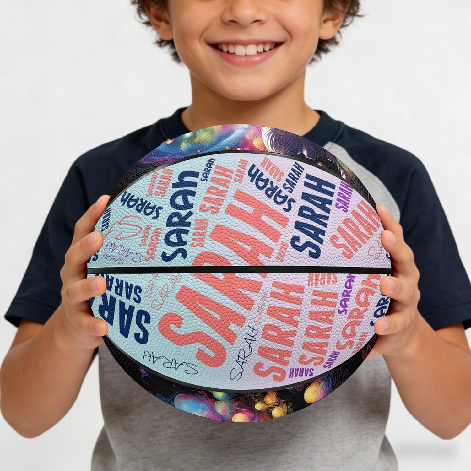 Custom Basketball with Astronaut Design – Personalized Name,Indoor & Outdoor Basketball,Ideal for Teens & Youth,Size 5 & 7