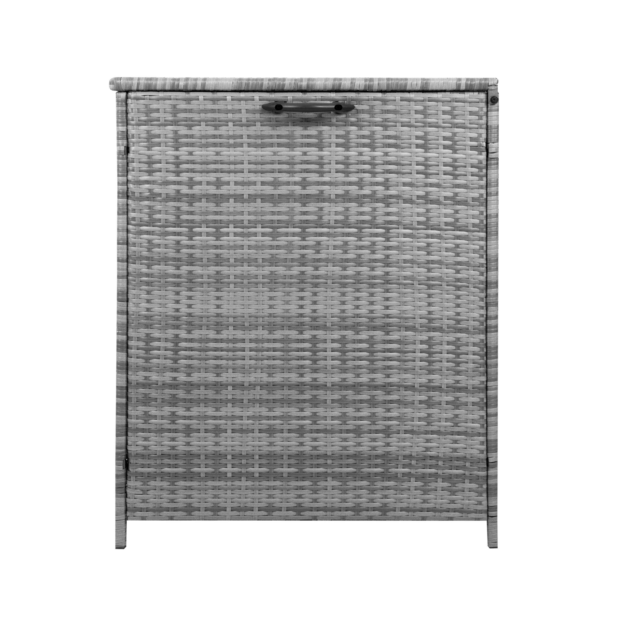 Box Contenitore Rattan Giardino 996L Grigio Rivestimento Impermeabile con Zip Baule Grande per Cuscini Coperte Attrezzi Giochi Telaio Acciaio Resistente Agenti Atmosferici Coperchio Pistoni Gas Ruote